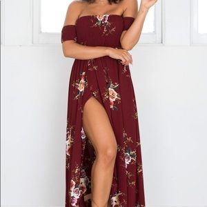 NWOT high low flowered flowy dress